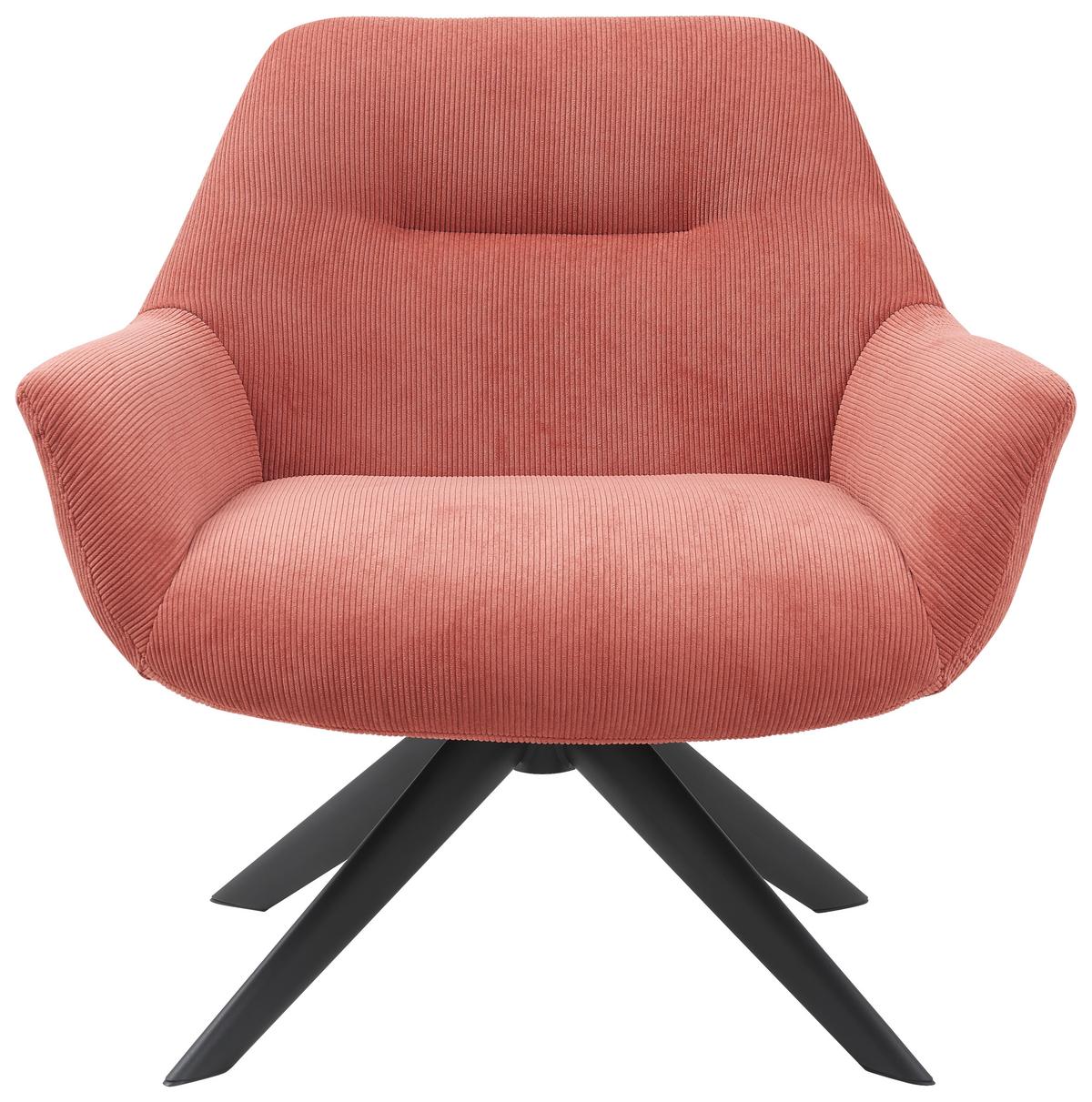 FOTEL ANSGAR - kolor brązu/czarny, Modern, metal/tkanina (78/78/75cm) - MID.YOU