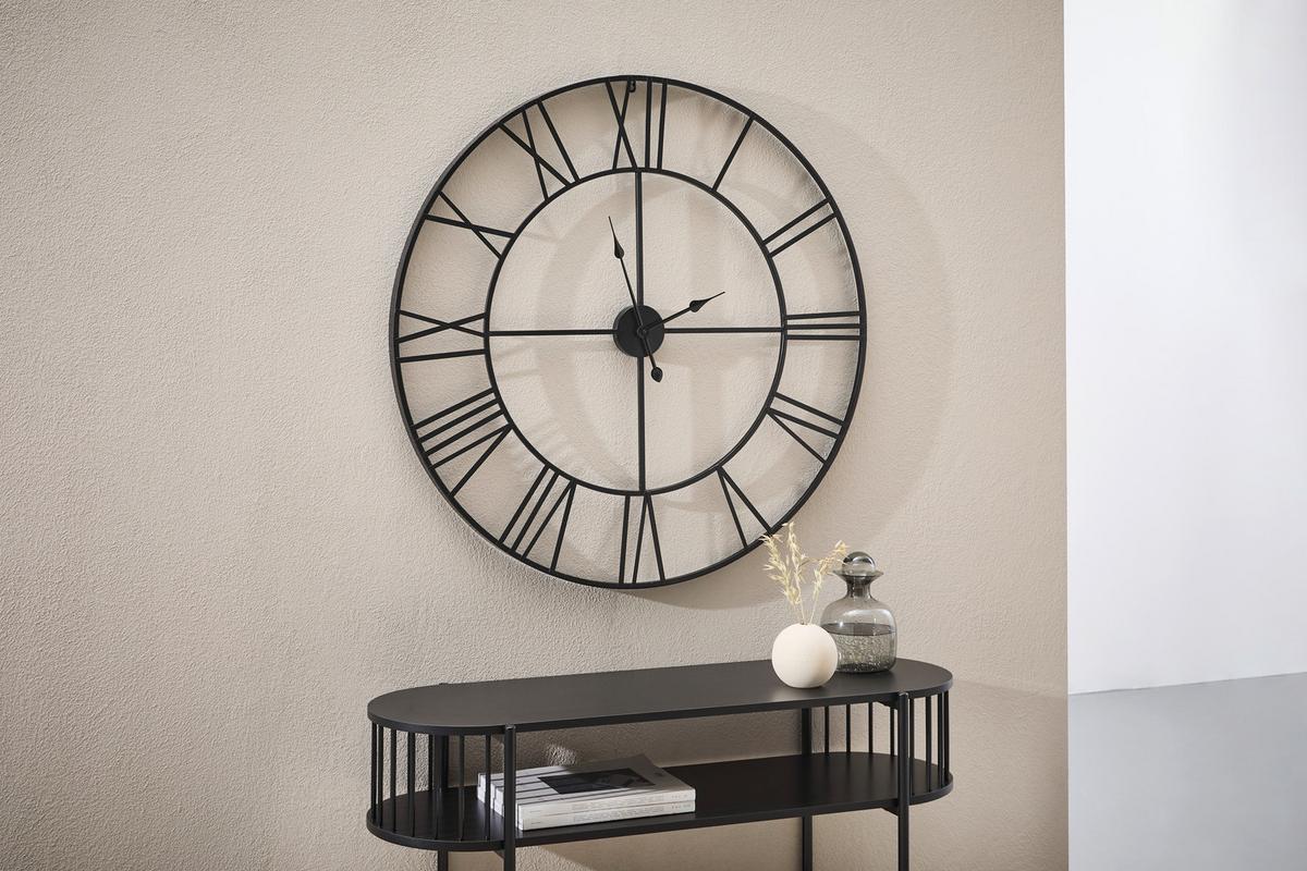 STÓŁ KONSOLA CURVE - czarny, Trend, materiał drewnopochodny/metal (110/39/76cm) - Xora