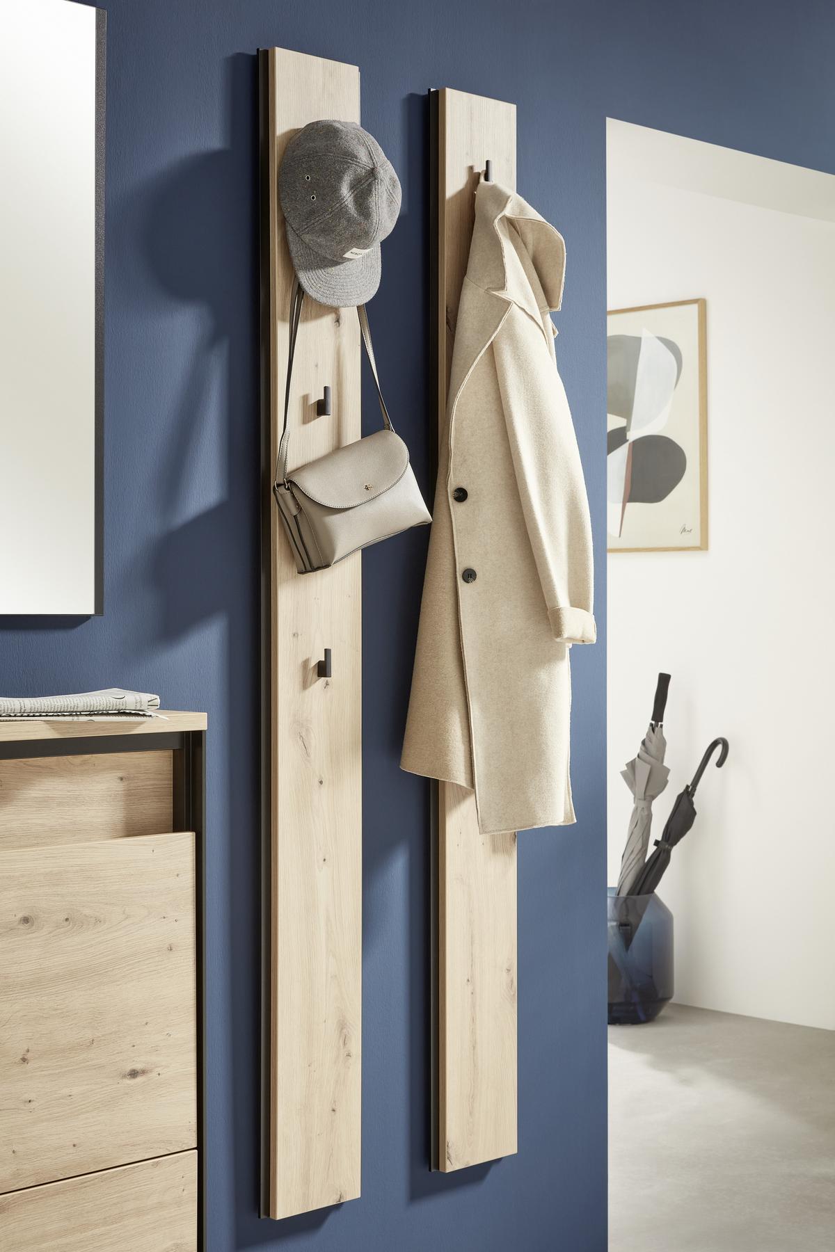 PANEL DO PRZEDPOKOJU EDRA - czarny/dąb artisan, Konventionell, materiał drewnopochodny (19,6/170/3cm) - Voleo