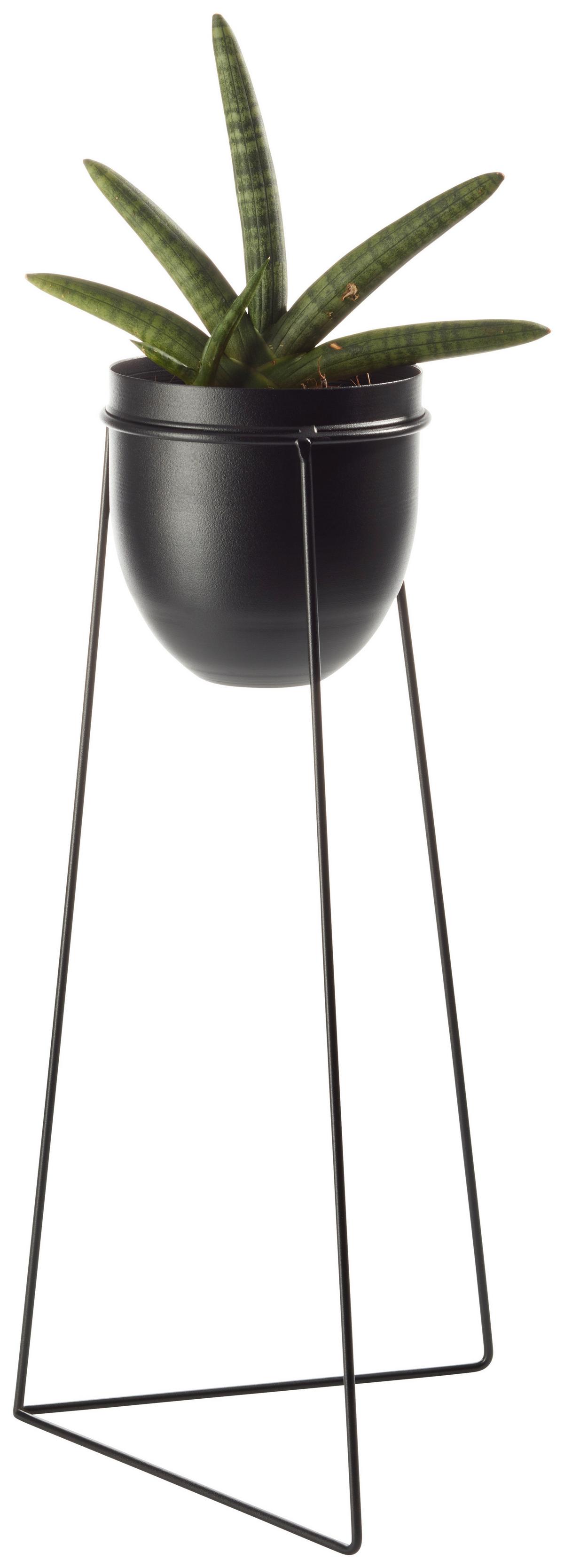 Kaspó Urbanus - fekete, Basics, fém (24/50cm) - Modern Living