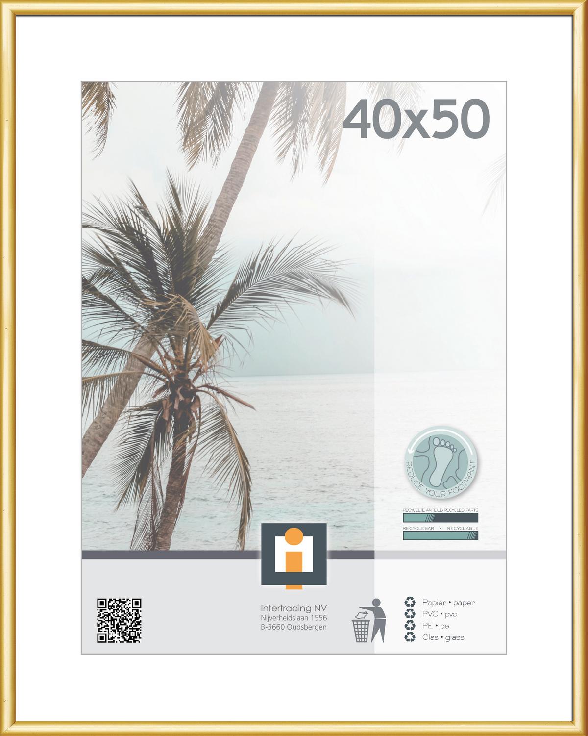 RAMKA NA ZDJĘCIA 660583 - kolor złoty, Basics, tworzywo sztuczne/szkło (40/50cm)