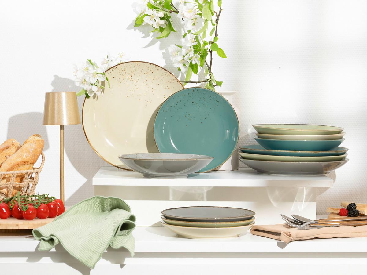 Kombiservice 20963, 12-teilig - Multicolor/Grün, Basics, Keramik - Creatable
