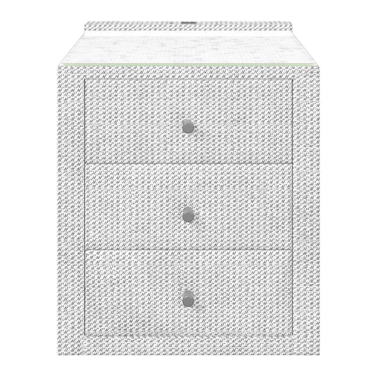 Nočna Omarica Brisbane, Sivobela - sivobela, Trend, umetna masa/steklo (49,5/56,5/46cm) - Premium Living