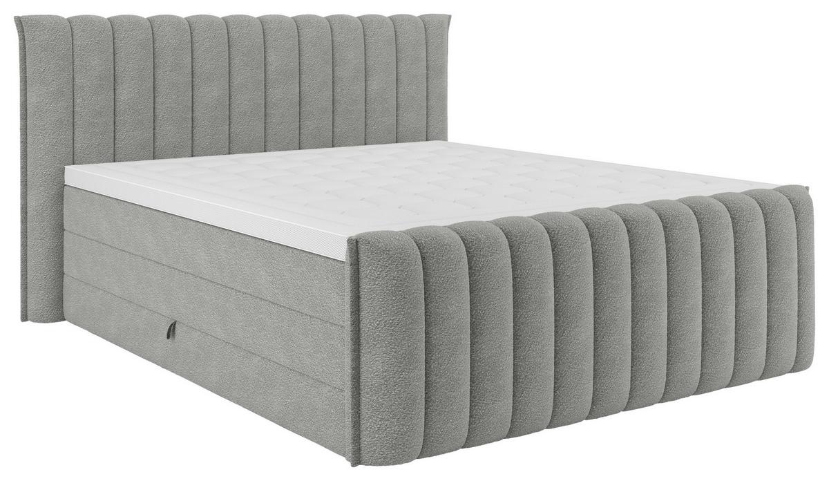 PAT BOXSPRING LINA - gri, Konventionell, plastic/lemn (160/200cm) - Premium Living