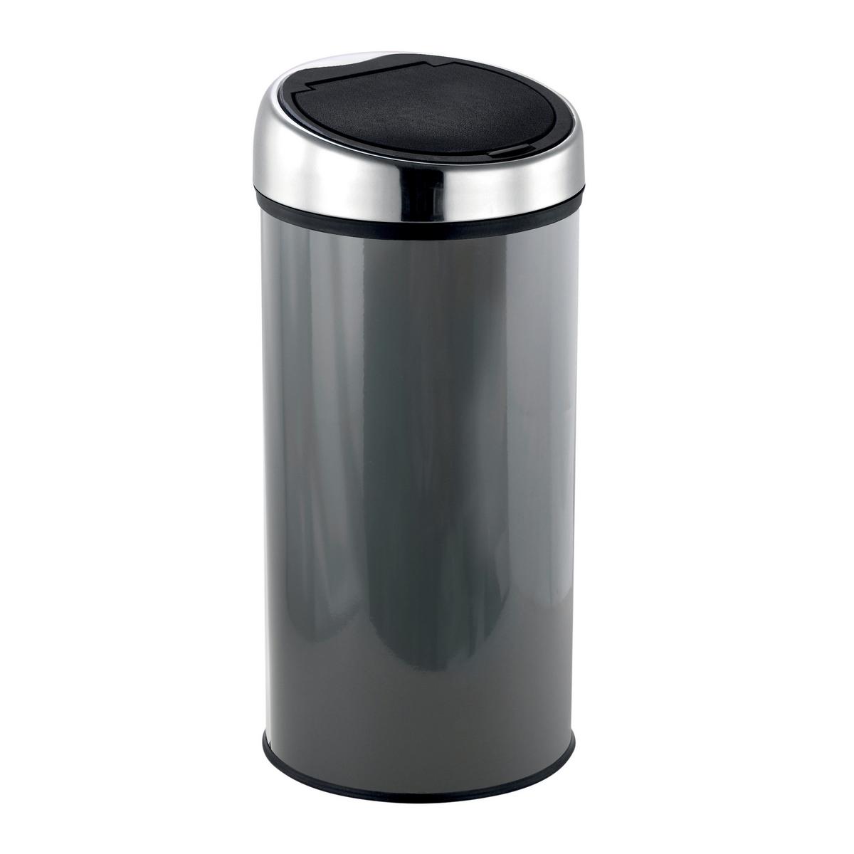 ABFALLEIMER 100932 - Dunkelgrau/Schwarz, Basics, Kunststoff/Metall (35/66/35cm) - Spirella