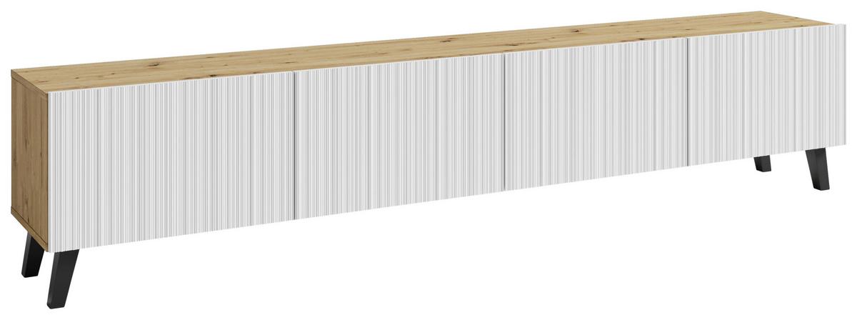 Nizka Omarica Phuket 190, Bela, Barva Hrasta - črna/bela, Trend, umetna masa/leseni material (190/40/32cm) - Livetastic