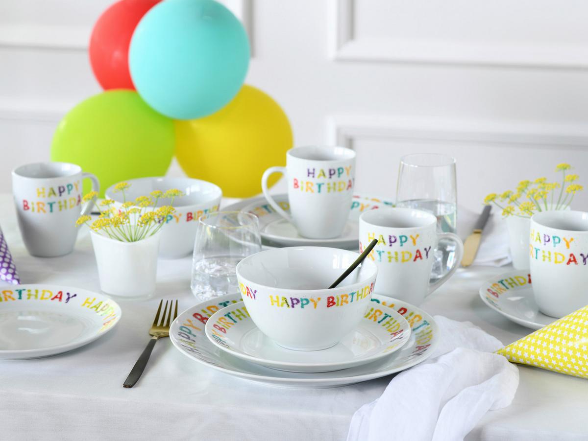 Kombinirani Servis Happy Birthday, 20-Delni - večbarvno, Basics, keramika - Creatable