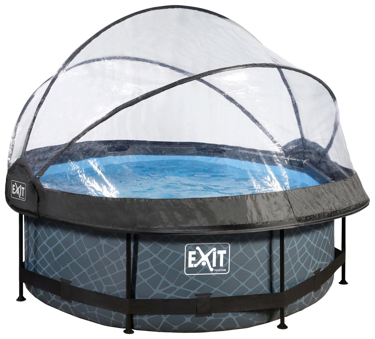 Bazen Exit Stone Pool, Ø 244cm - siva, Konvencionalno, kovina (244/76cm) - EXIT Toys