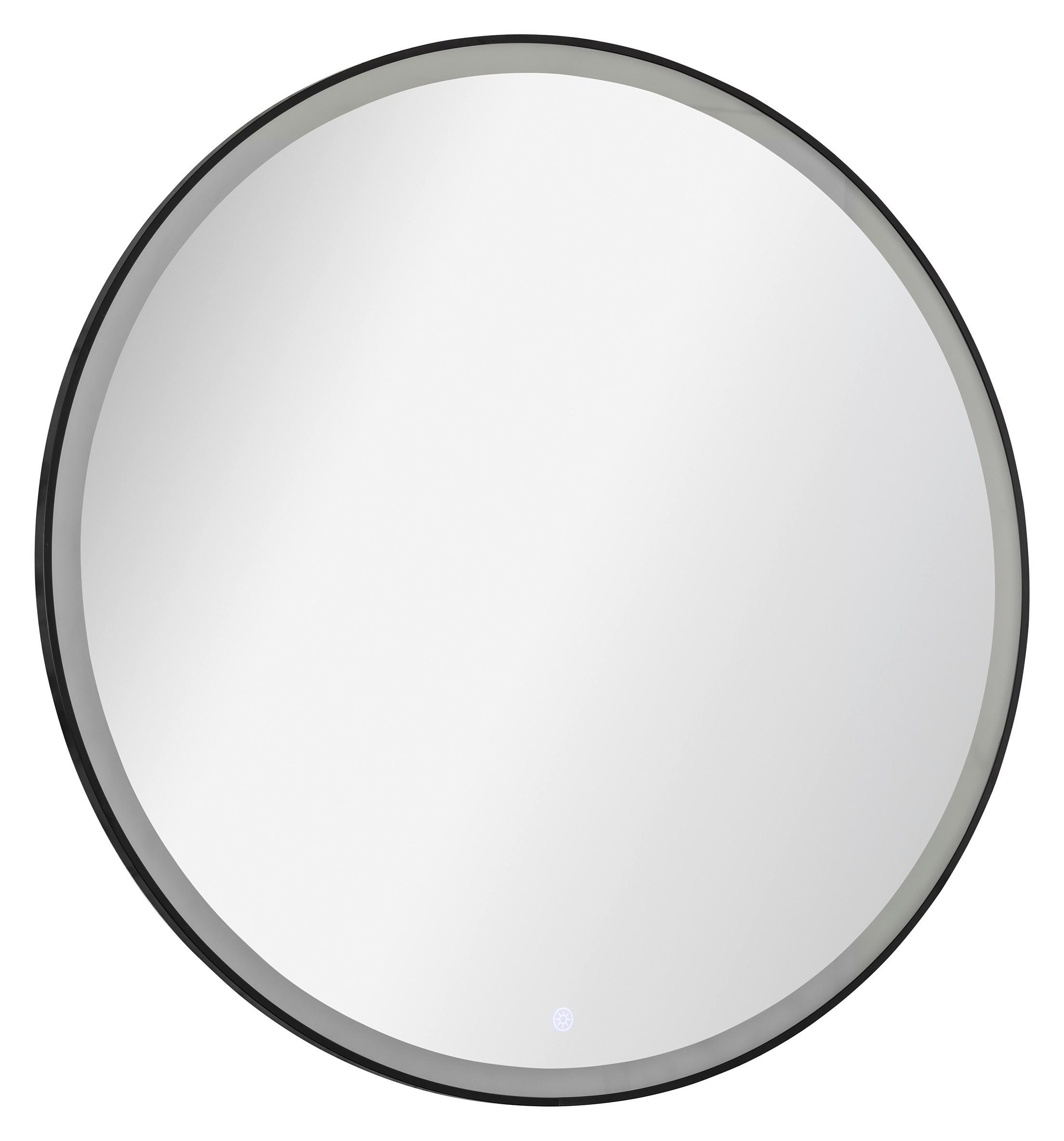 Wandspiegel "New York", Schwarz D: 80cm mit LED - Schwarz, MODERN, Glas (80/80/3cm) - MID.YOU