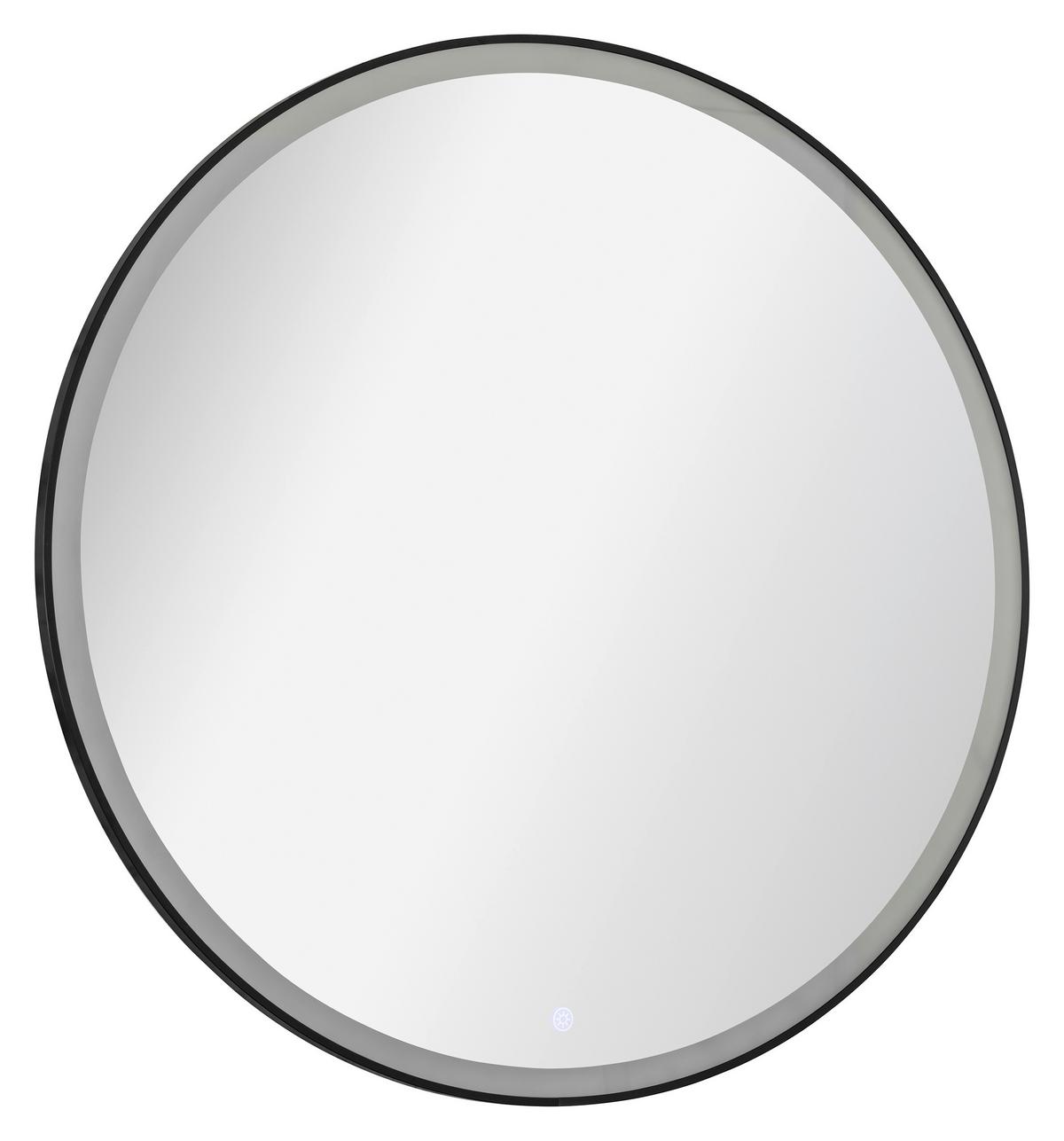 Wandspiegel "New York", Schwarz D: 80cm mit LED - Schwarz, MODERN, Glas (80/80/3cm) - MID.YOU