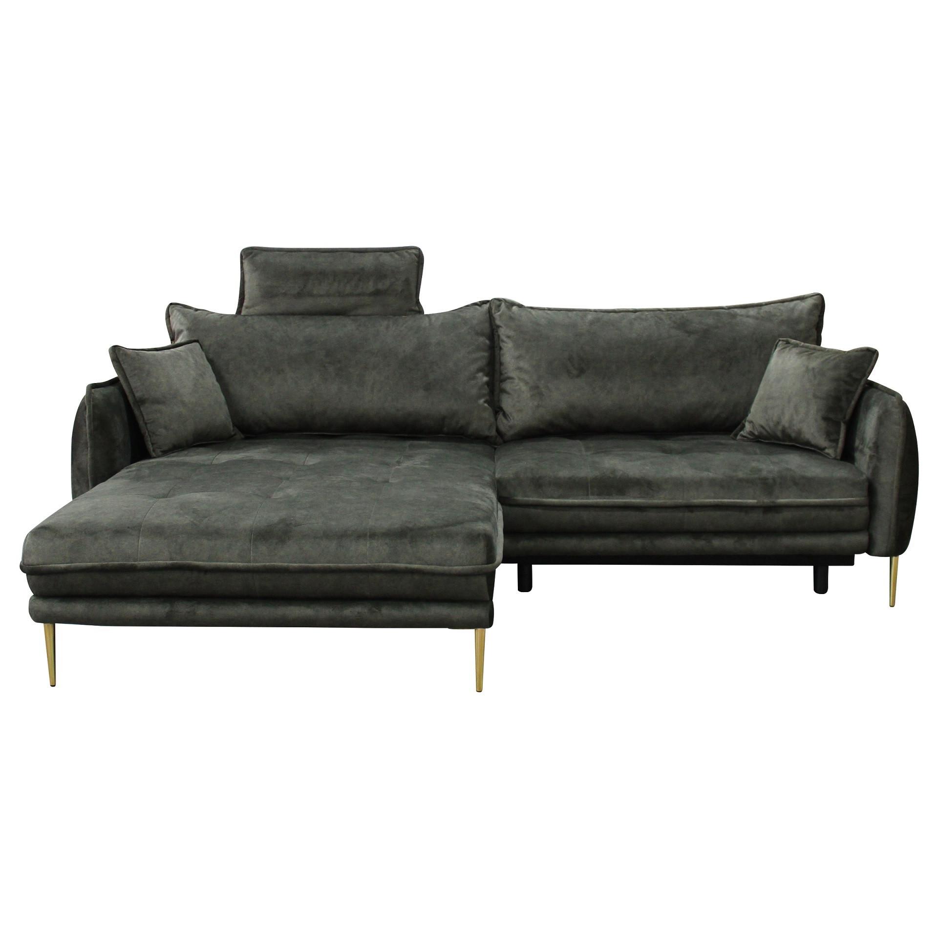 Sarokkanapé Whisper - sötétzöld, Modern, textil (194/90/260cm) - Mömax