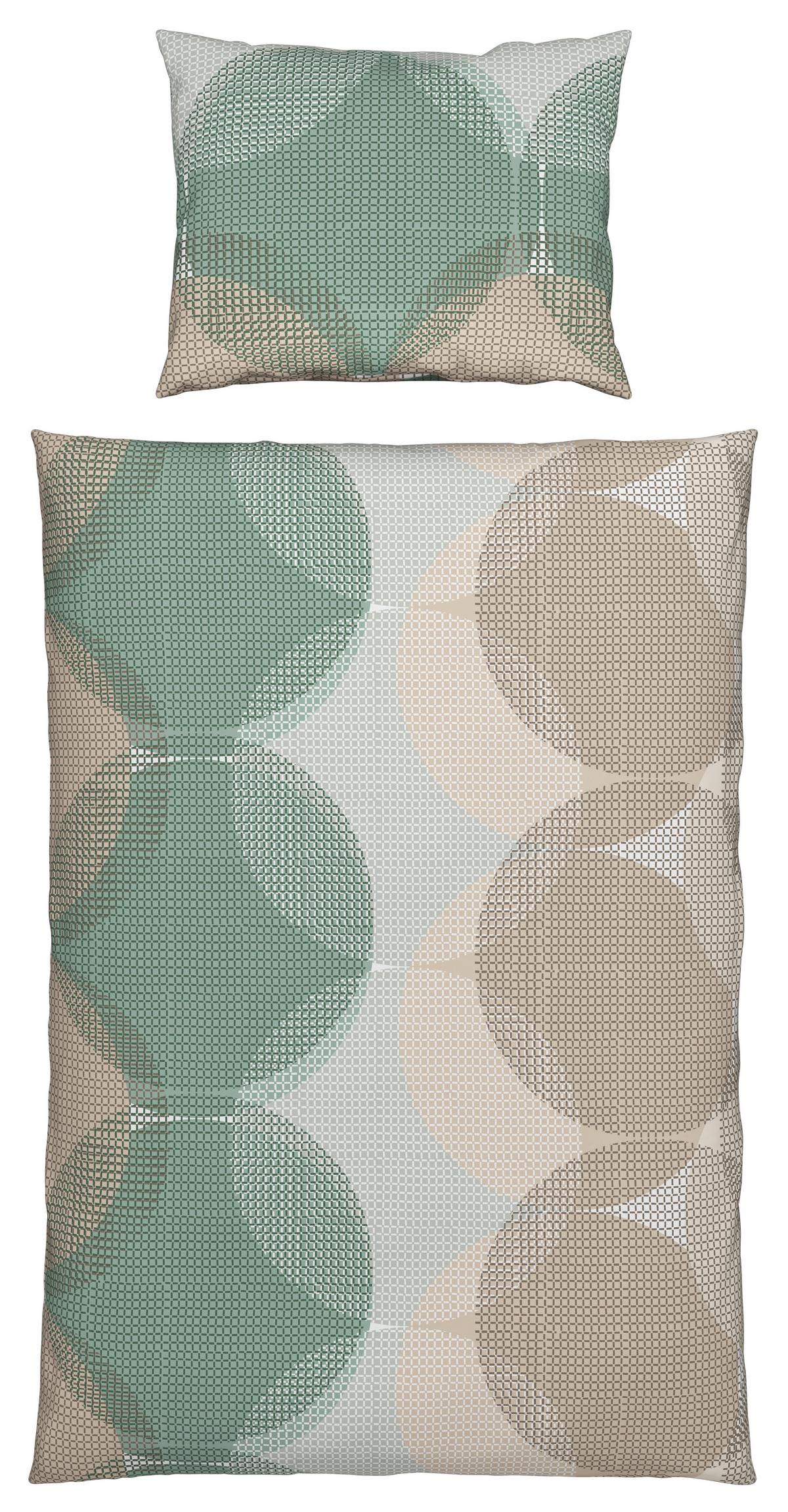 Ágyneműhuzat-garnitúra Chiara - bézs/zöld, Natur, textil (140/200cm) - Modern Living
