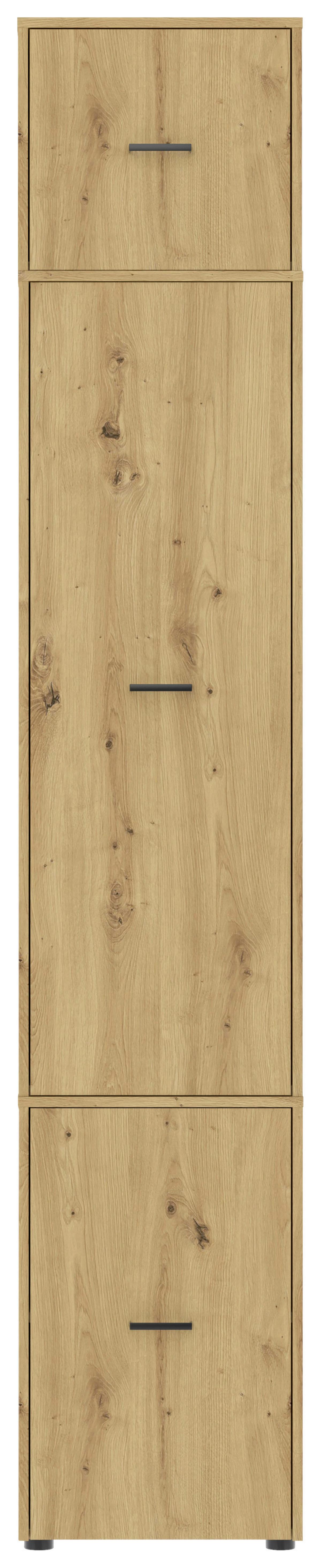 Kleiderschrank Kivo Eiche Artisan - Schwarz/Eiche Artisan, Basics, Holzwerkstoff/Kunststoff (45/239,40/52,1cm) - Based