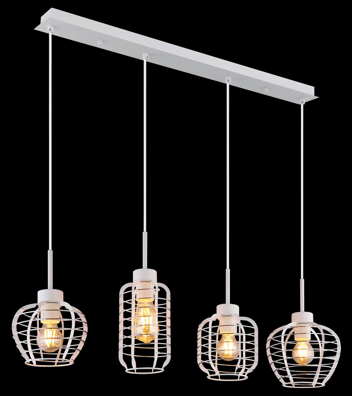 Viseća Svjetiljka Nesa - bijela/boje kroma, Basics, metal/plastika (90/20,5/120cm) - Globo