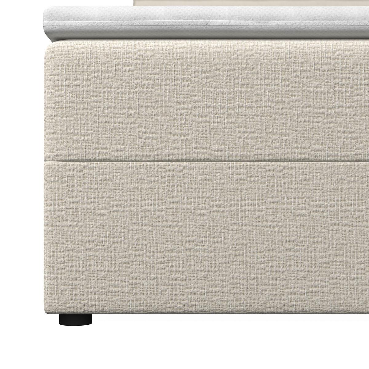 Boxbett Imola ca. 140x200 cm Creme inkl. Topper - Creme/Schwarz, MODERN, Holz/Kunststoff (140/200cm) - Bessagi Home