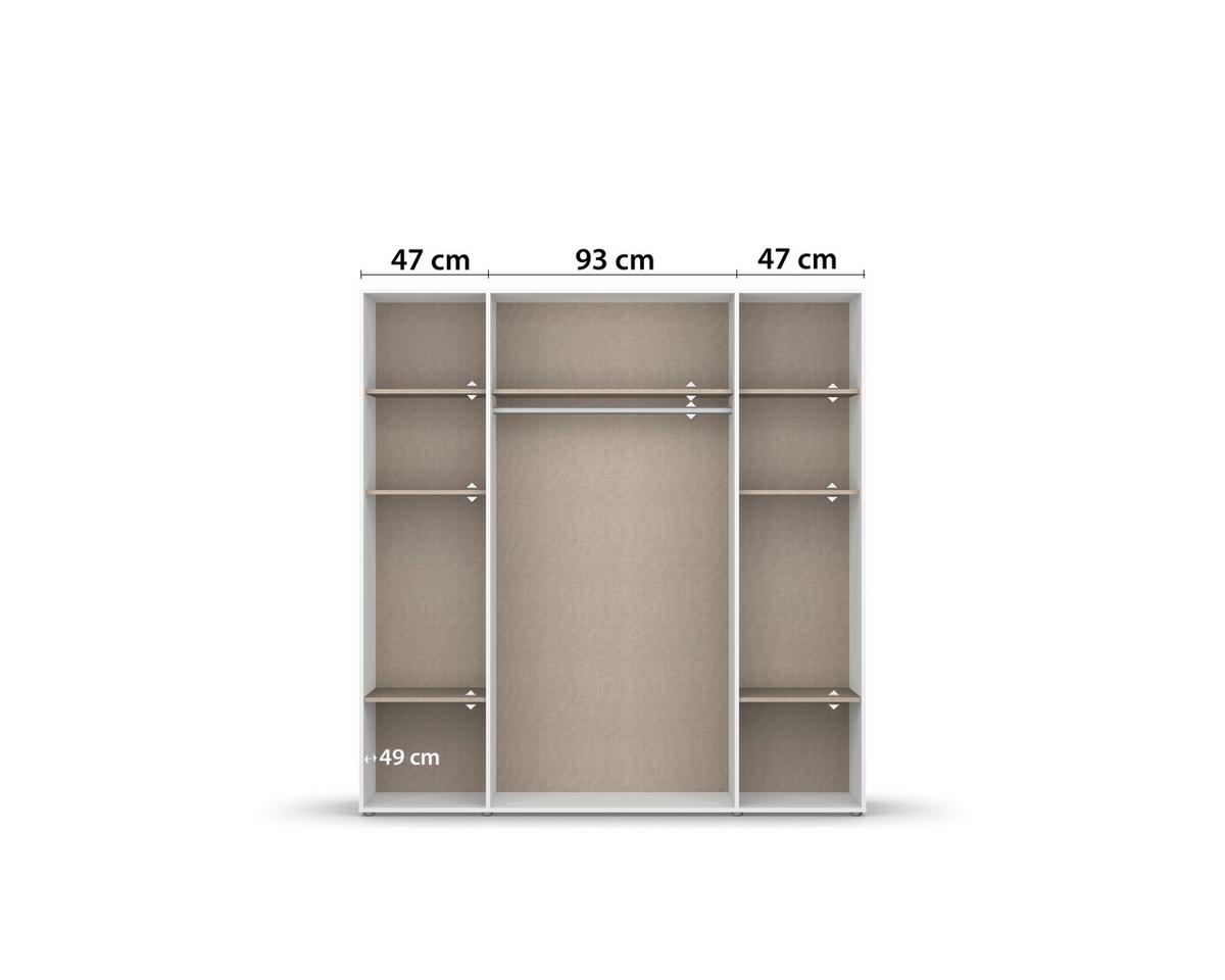 DULAP  USI ROTATIVE VOYAGER - alb/gri, Modern, material pe bază de lemn (187/194/53cm) - Modern Living