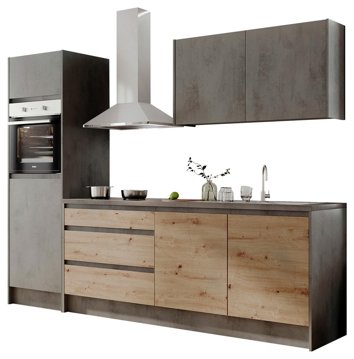 Konyhablokk Gépek Nélkül Troja Zb 273 Chrom-F - Artisan tölgy/antracit, Design, faalapú anyag (273cm)