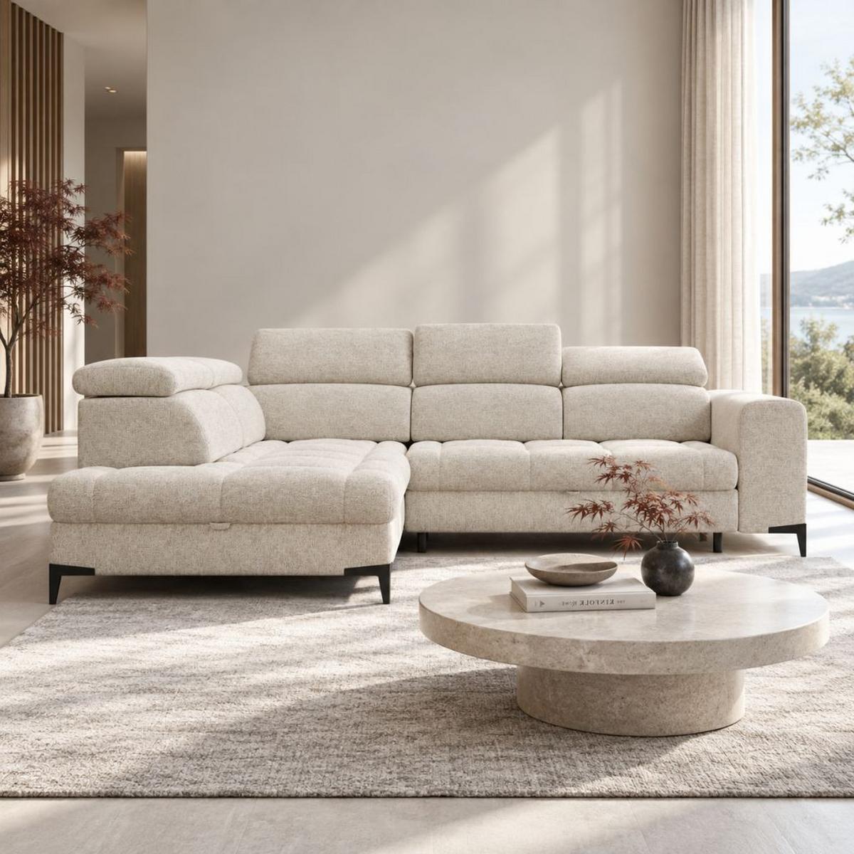 Ugaona Garnitura Mason - bež/crna, Moderno, drvo/metal (211/271cm) - Modern Living