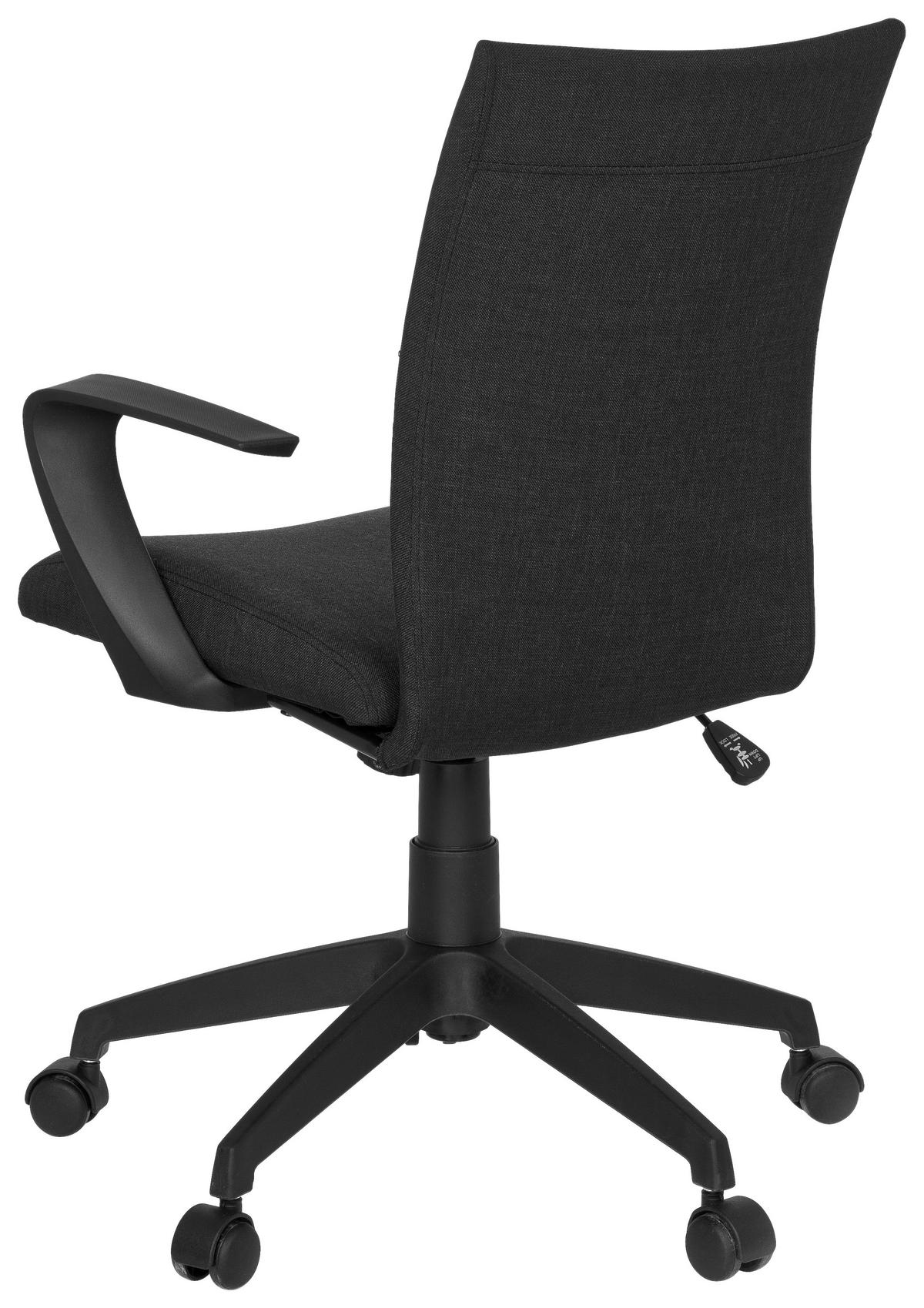 Drehstuhl Soft Schwarz ca. 54x104x44cm - Schwarz, MODERN, Kunststoff/Textil (54/104/44cm) - MID.YOU