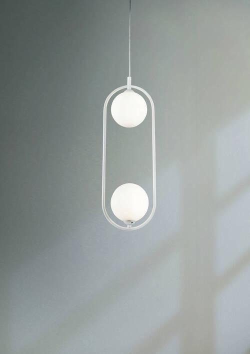 PENDELLEUCHTE RING - Weiss, Trend, Glas/Metall (17/12/48cm) - MAYTONI