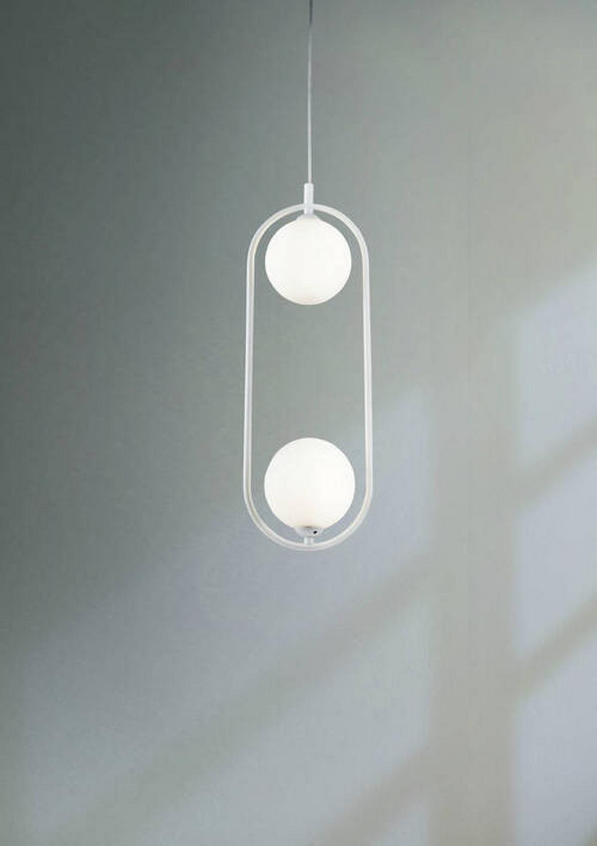 PENDELLEUCHTE RING - Weiss, Trend, Glas/Metall (17/12/48cm) - MAYTONI
