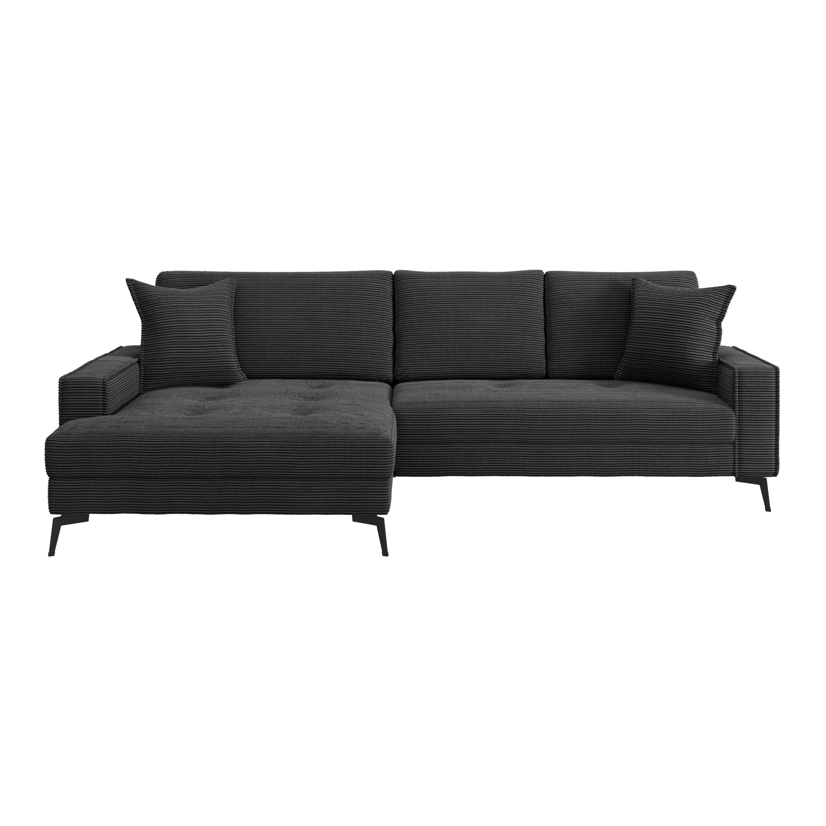 Kutna Garnitura Zero - crna, Trend, tekstil (173/286cm)