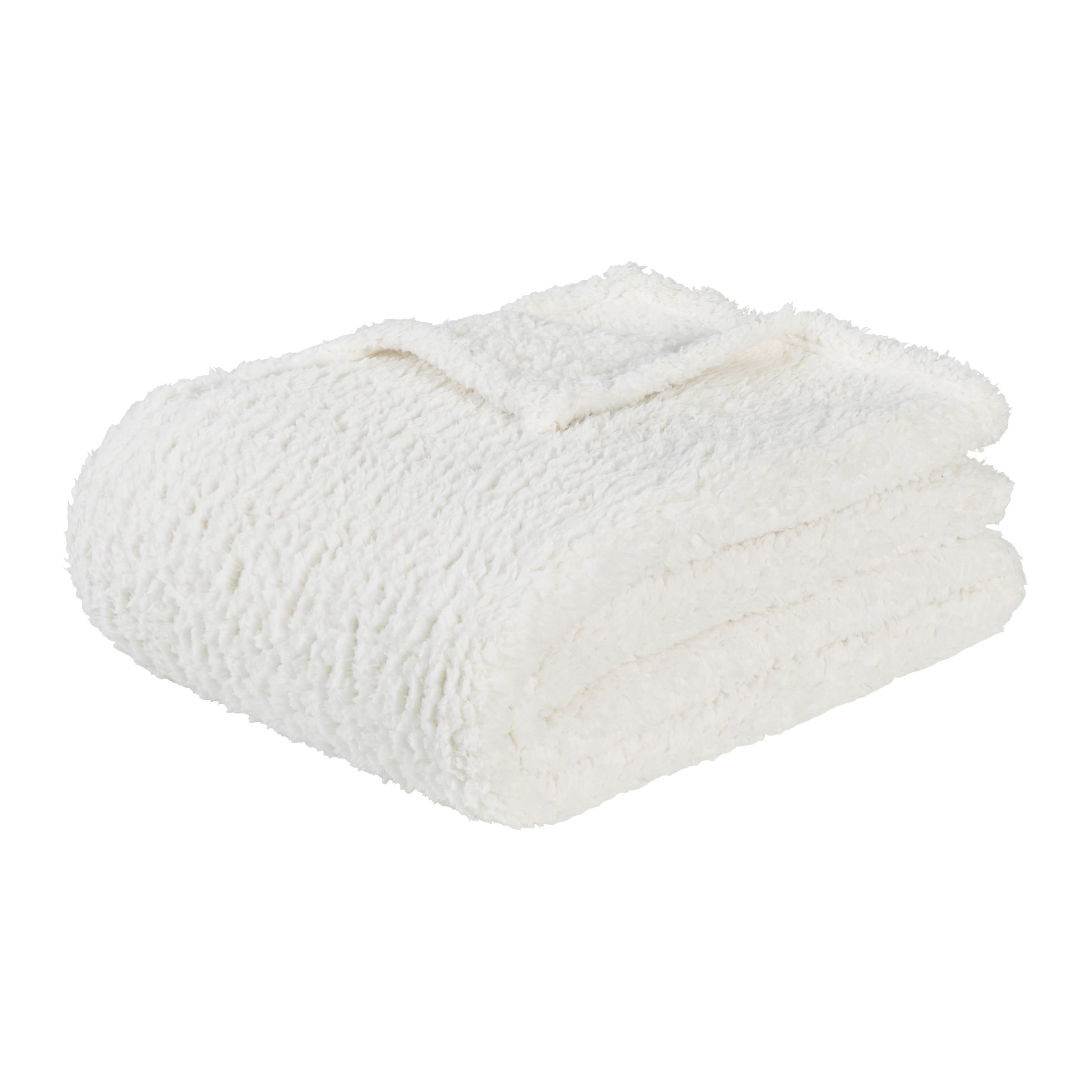 Kuscheldecke Teddy Weiß ca. 130x170cm - Weiß, MODERN, Textil (130/170cm) - Modern Living