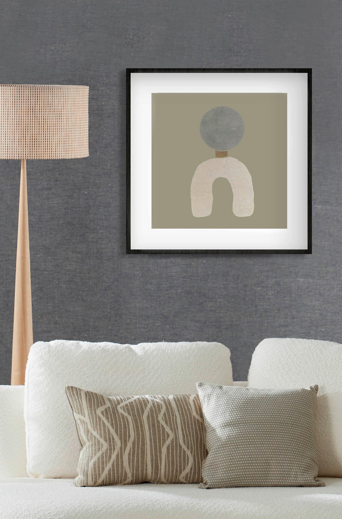 BILD FEEL-GOOD-003-74X74-FRX-FRZW - Beige/Schwarz, Basics, Holz/Kunststoff (74/74/10cm)