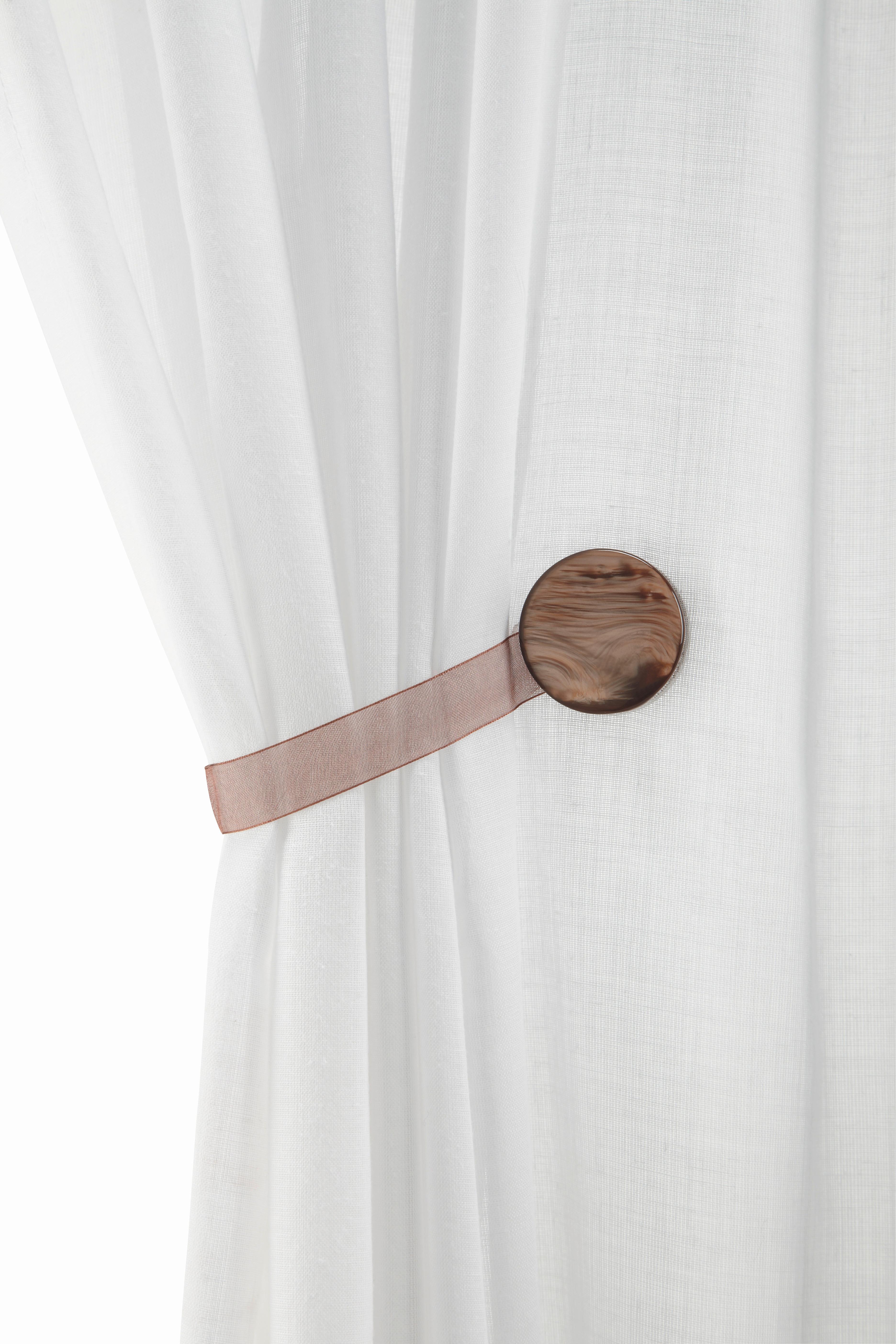 Dekoclip Perlmutt in diversen Farben - Weiß/Grau, Textil (4cm) - Modern Living