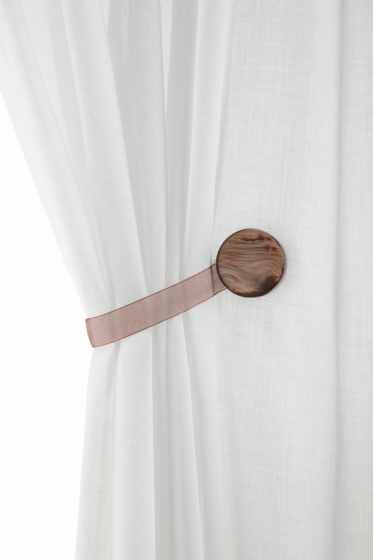 Dekoclip Perlmutt in diversen Farben - Weiß/Grau, Textil (4cm) - Modern Living