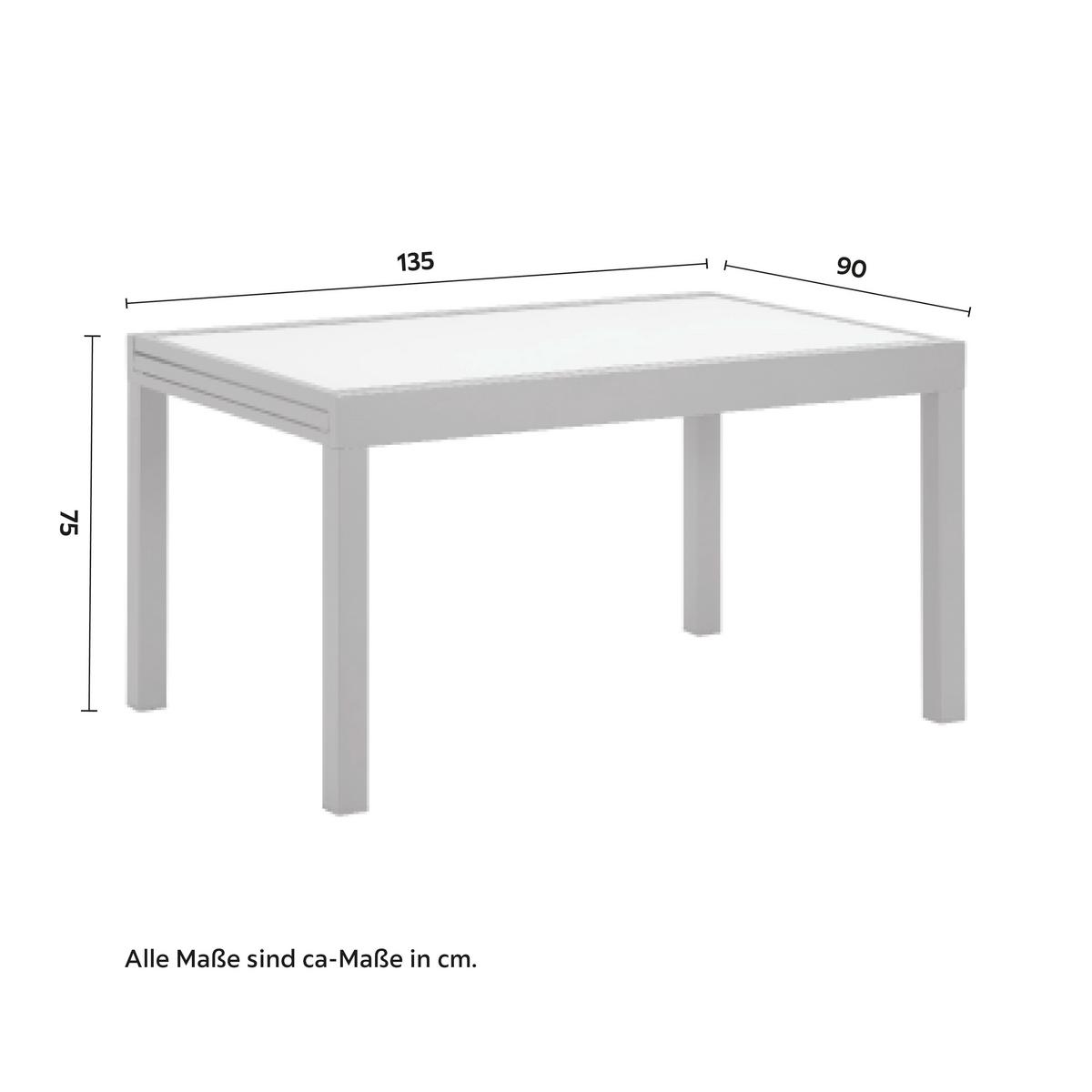 Masă extensibilă 135-270 cm Atlanta - antracit, Modern, sticlă/metal (135-270/75/90cm) - Mömax