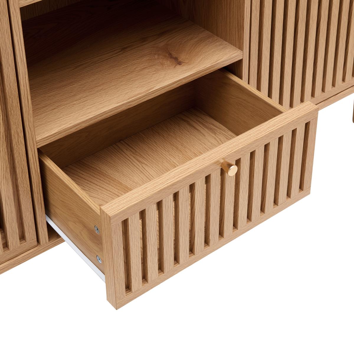 Sideboard Barcelona -Exklusiv- - Goldfarben/Naturfarben, Lifestyle, Holzwerkstoff/Papier (142,8/90/40cm) - Mömax