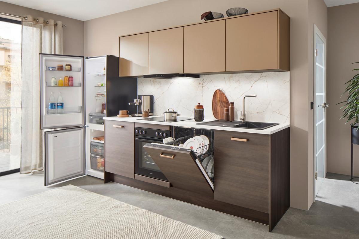 Kuhinjski Blok Ip2200 - bela/temni hrast, Moderno, leseni material (243,2cm) - Impuls