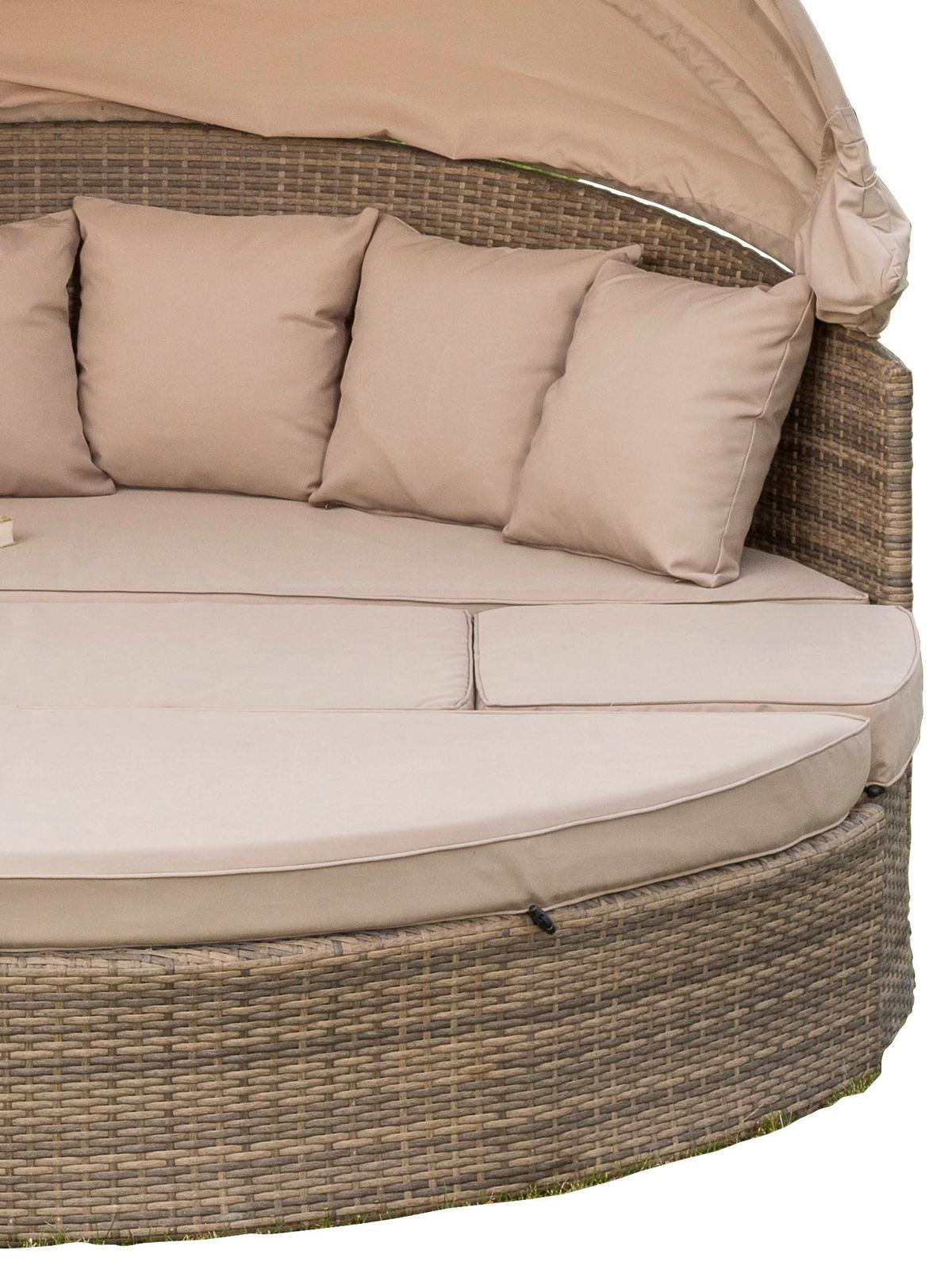 Vrtni Ležalnik Riva, Blazine - bež/naravne barve, Konvencionalno, kovina/umetna masa (180/88/183cm) - Gardenson