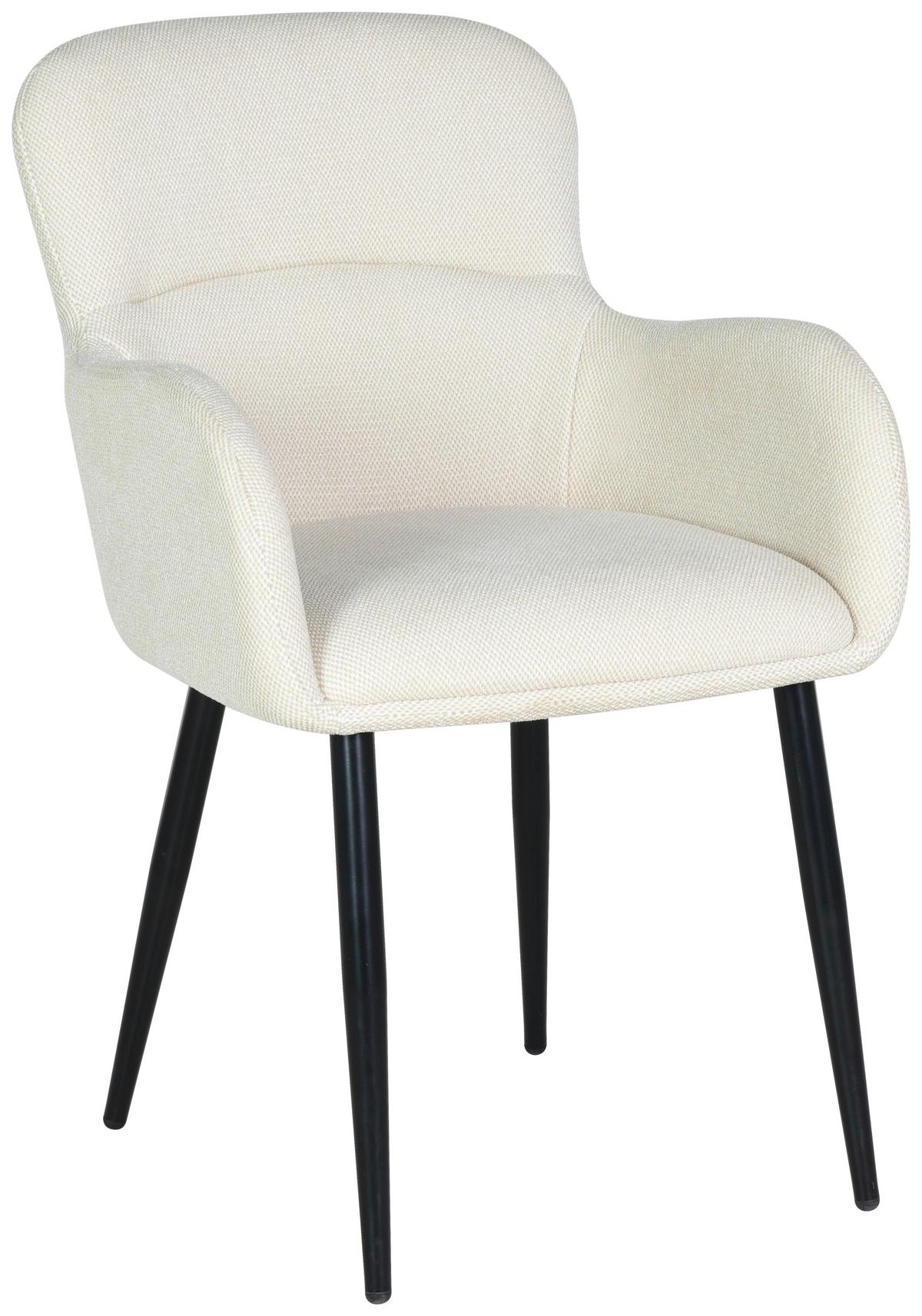 Naslanjač Selena, Bež - črna/bež, Konvencionalno, kovina/tekstil (56/88/61cm)