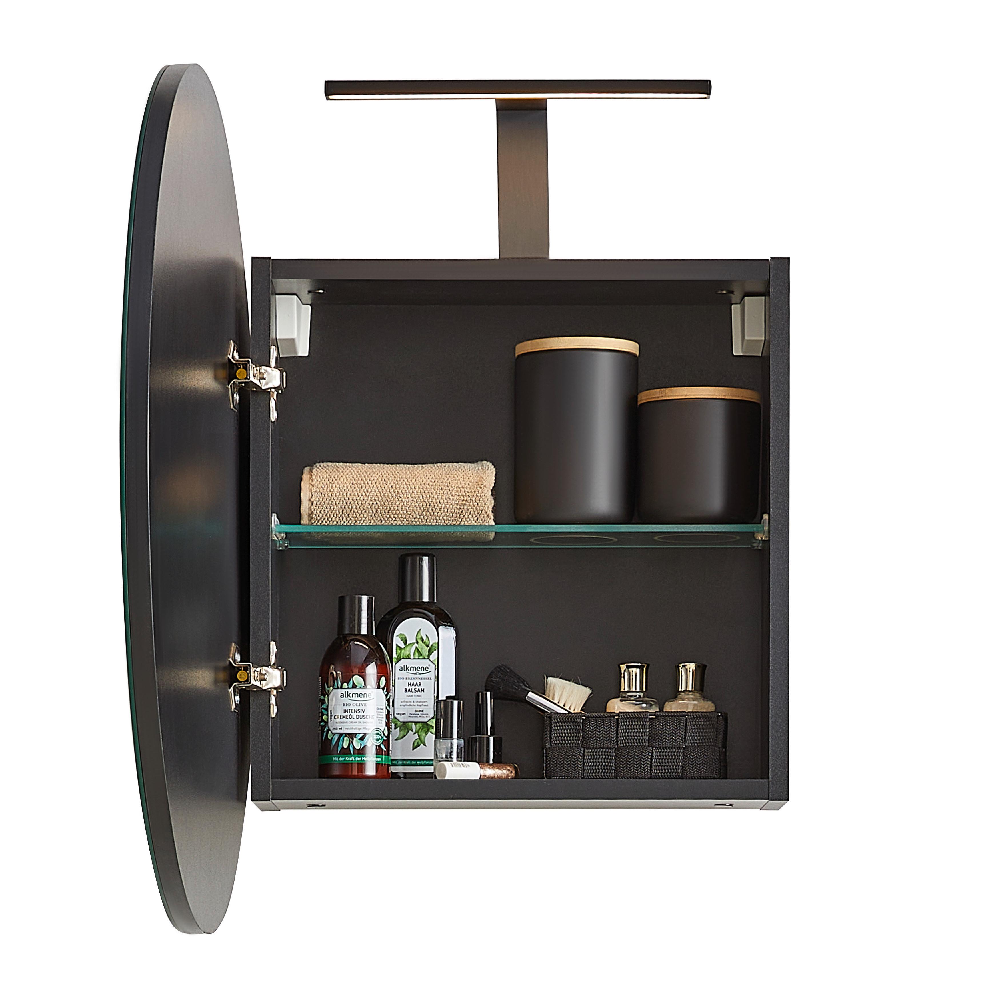 SPEGELSKÅP VENEZIA -EXKLUSIV- - svart, Lifestyle, trämaterial/glas (65/65/25cm) - Mömax
