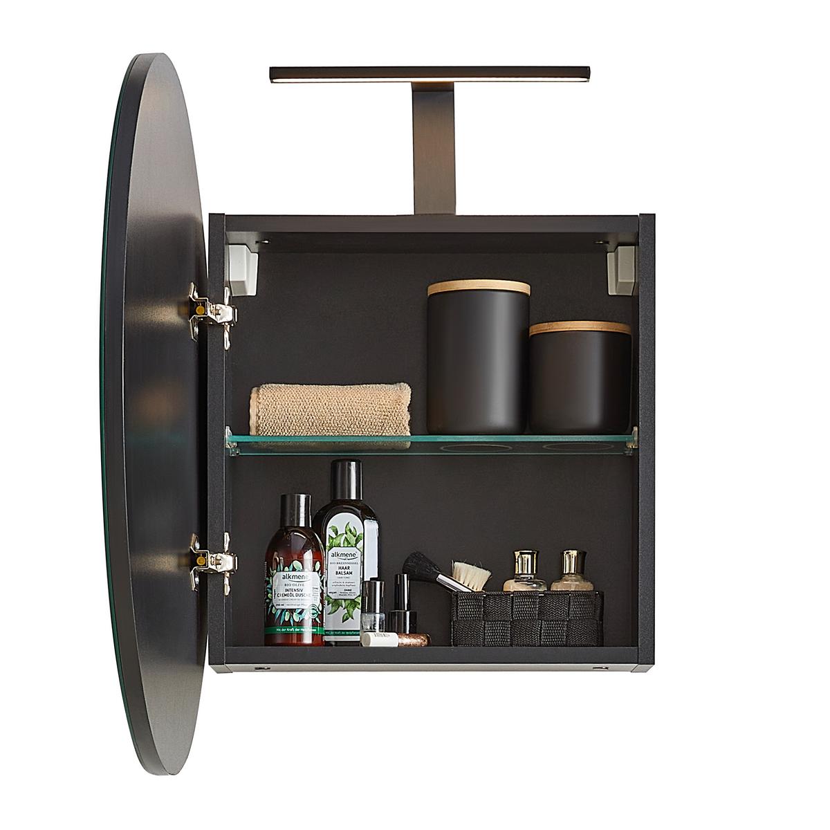 SZAFKA Z LUSTREM VENEZIA -EXKLUSIV- - czarny, Lifestyle, materiał drewnopochodny/szkło (65/65/25cm) - Mömax