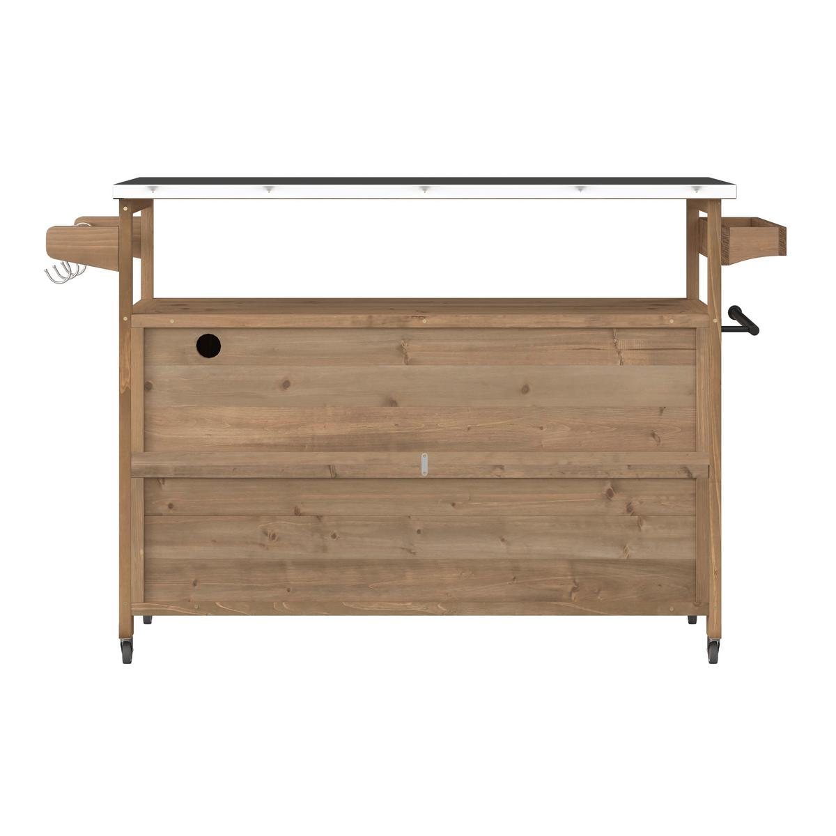 Gartenschrank Ali Tannenfarben aus Echtholz - Tannenholzfarben, MODERN, Holz/Metall (143/92/47cm) - Bessagi Garden