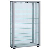 Hängevitrine Vitrosa ca. 59x91x18 cm Silberfarben - Silberfarben/Schwarz, MODERN, Glas/Holzwerkstoff (59/91,3/18cm) - MID.YOU