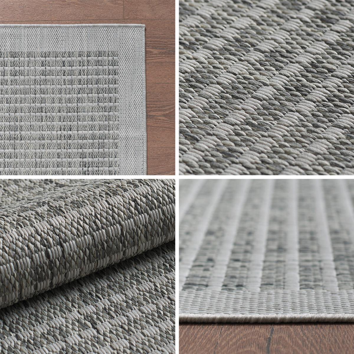 Outdoorteppich Giza Grau ca. 120x170cm - Grau, Basics, Textil (120/170cm) - Novel