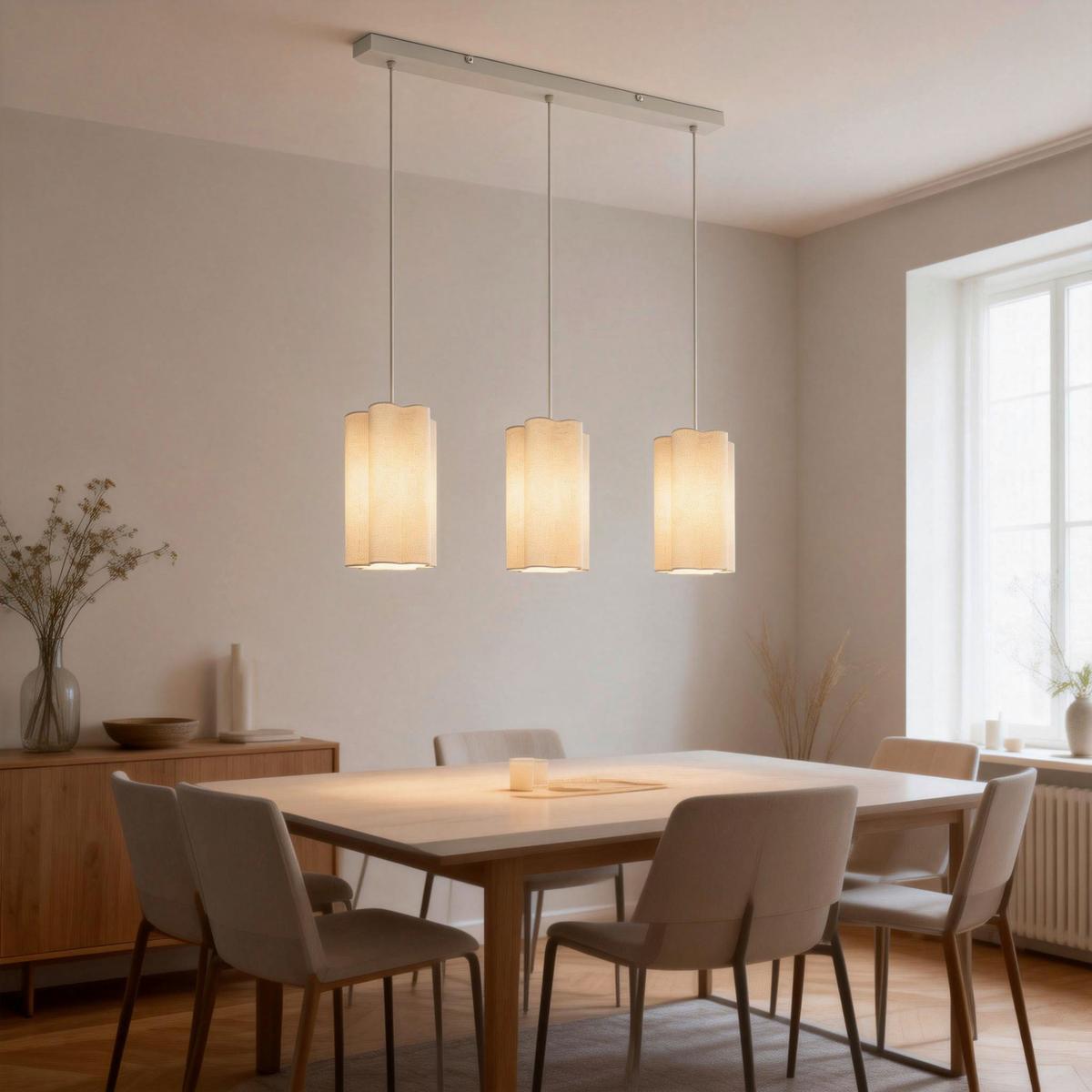 LAMPA WISZĄCA DALMA - beżowy, Trend, tworzywo sztuczne/metal (73.5/15/120cm) - Novel