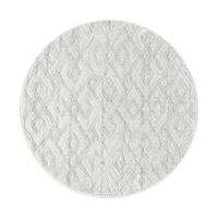 Webteppich Pisa Creme ⌀ ca. 200cm - Creme, KONVENTIONELL, Textil (200cm)