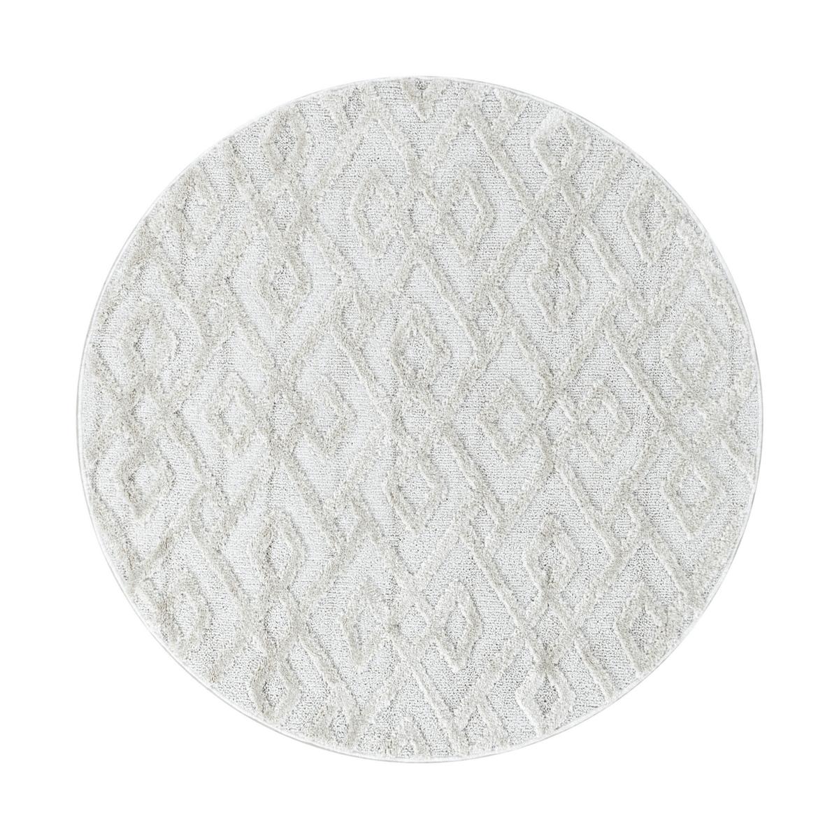 Webteppich Pisa Creme ⌀ ca. 200cm - Creme, KONVENTIONELL, Textil (200cm)