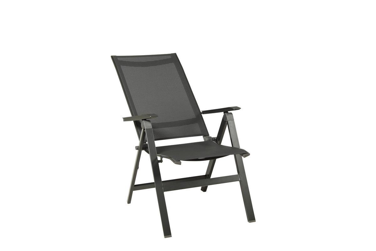 Gartengarnitur Uran 5-Teilig Metall/Textil/Holzwerkstoff - Anthrazit/Schwarz, Basics, Holzwerkstoff/Textil (160+60/98/74cm) - Acamp