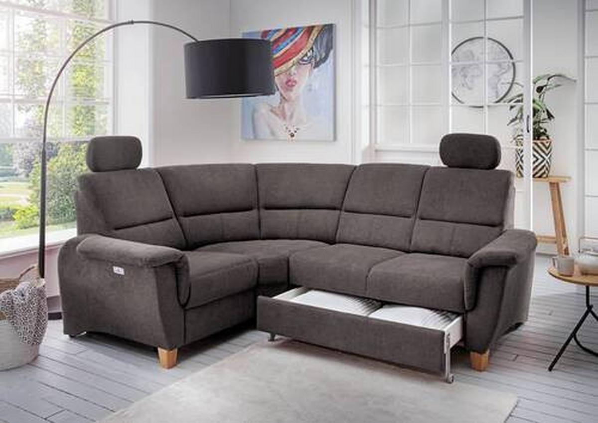 Wohnlandschaft Parole Anthrazit Struktur - Wildeiche/Anthrazit, KONVENTIONELL, Holz/Textil (186/237cm) - Livetastic