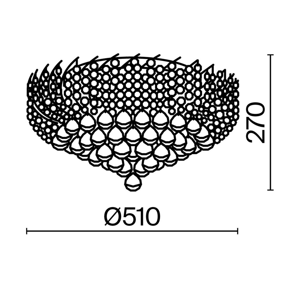 Kronleuchter Karolina Goldfarben max. 40 Watt - Goldfarben, Trend, Glas/Metall (51/24,5/51cm) - MAYTONI