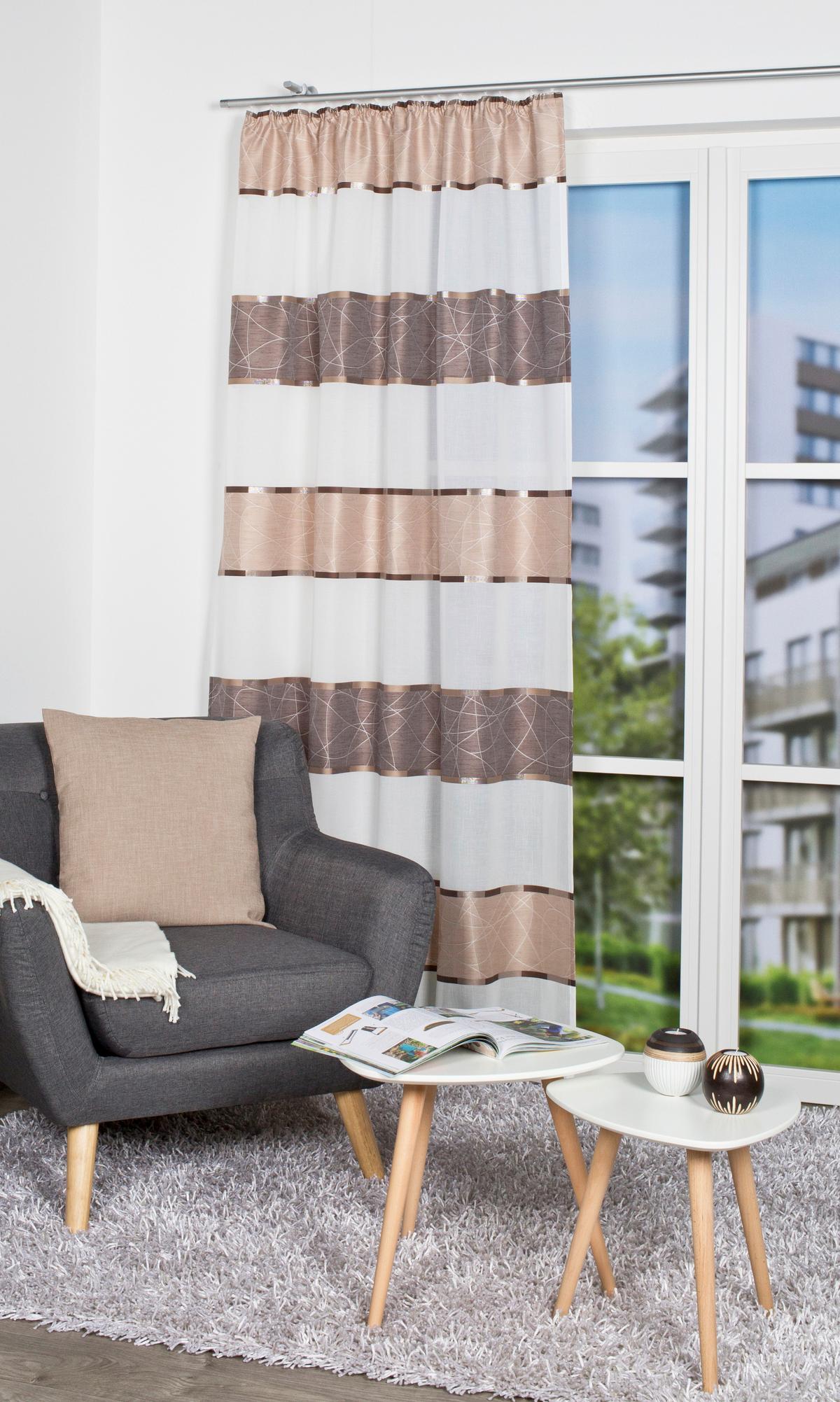 Fertigvorhang Walter Cappuccino ca. 140x245cm - Cappuccino, Design, Textil (140/245cm) - Schmidt W. Gmbh