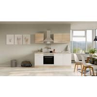 Kuhinjski Blok Z Aparati Samoa, Bela, Barva Hrasta - bela/barve aluminija, Moderno, umetna masa/leseni material (210cm) - FlexWell