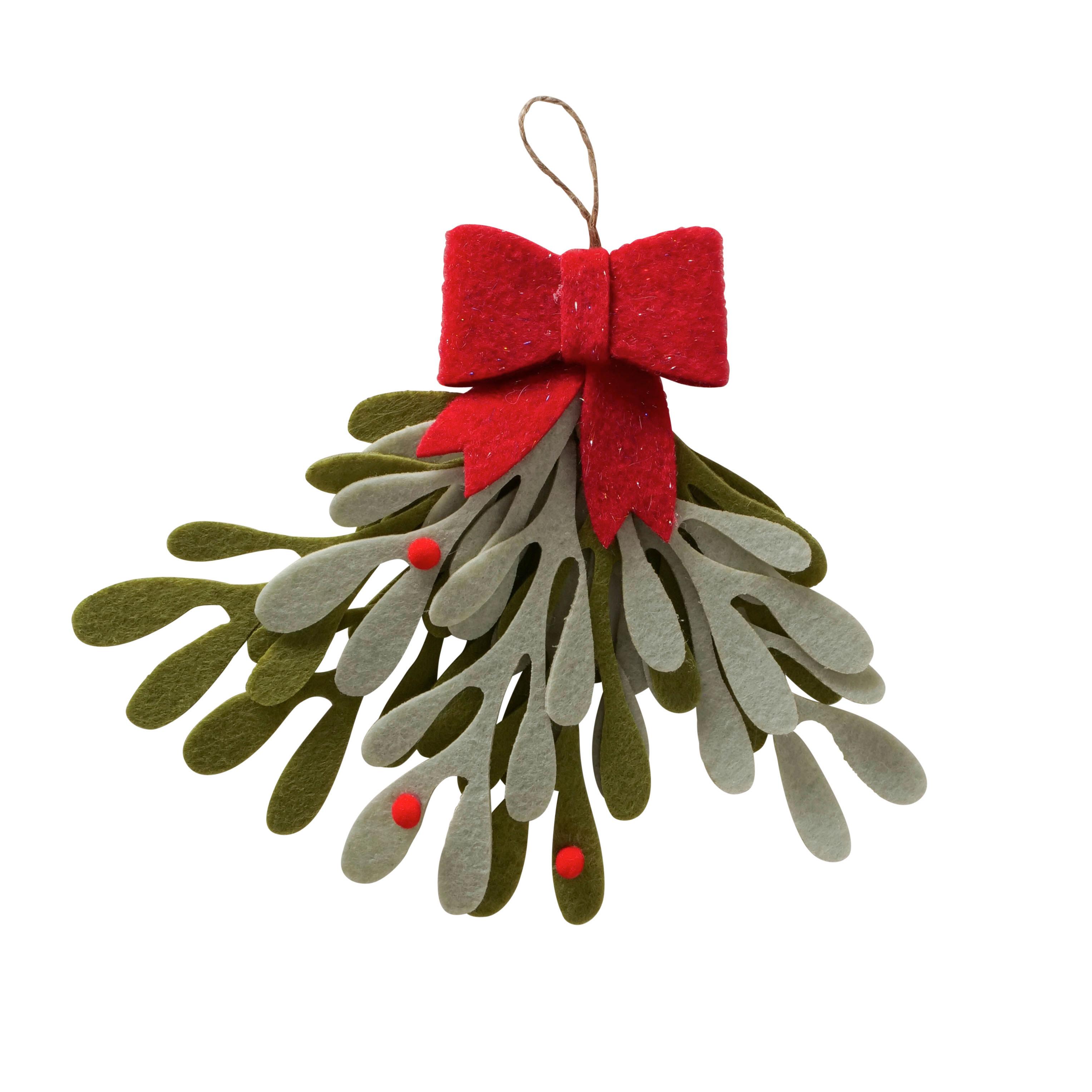 Dekohänger Mistle I Grün/Rot - Rot/Grün, KONVENTIONELL, Textil (12/5/19cm) - Modern Living