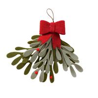 Dekohänger Mistle I Grün/Rot - Rot/Grün, KONVENTIONELL, Textil (12/5/19cm) - Modern Living
